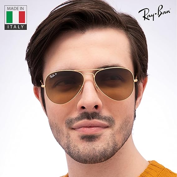 Classic Aviator Shape Sunglasses With Eyewear Kit Bundle Gold Frame Polarized Brown Gradient Lens