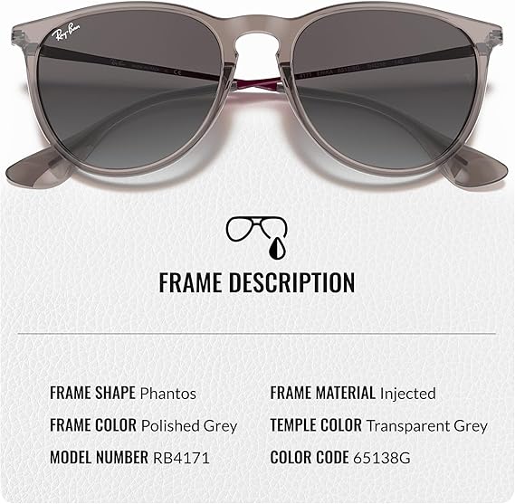 Phantos Shape Sunglasses With Eyewear Kit Bundle - High Bridge Fit -   Light Grey Gradient Lens