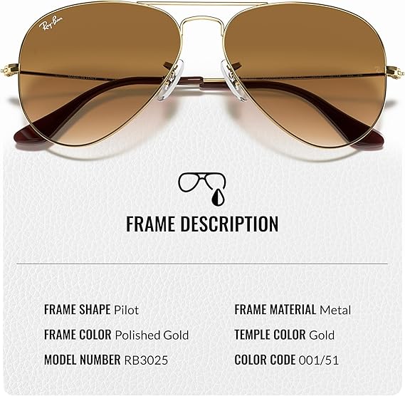 Classic Aviator Shape Sunglasses With Eyewear Kit Bundle Arista Gold Frame Light Brown Lens