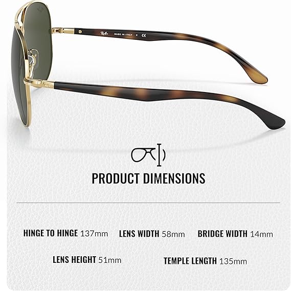 Aviator Shape Sunglasses With Eyewear Kit BundleGold Frame Green Lens