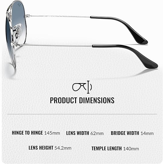 Classic Aviator Shape Sunglasses With Eyewear Kit Bundle Silver Frame Light Blue Gradient Lens