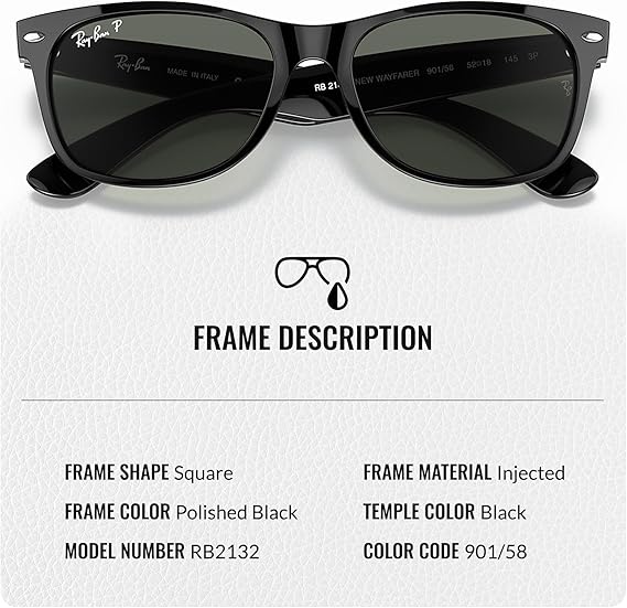 Classic Square Shape Sunglasses With Eyewear Kit Bundle Black Frame Polarized Green Lens