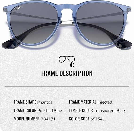Phantos Shape Sunglasses With Eyewear Kit Bundle - High Bridge Fit -  Blue Frame  Blue Gradient Lens