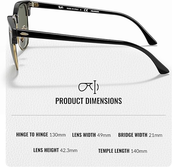 Clubmaster Classic Square Shape Sunglasses With Eyewear Kit Bundle