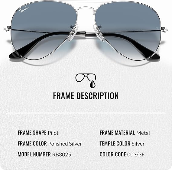 Classic Aviator Shape Sunglasses With Eyewear Kit Bundle Silver Frame Light Blue Gradient Lens