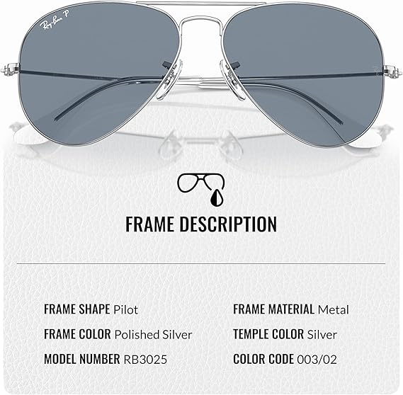 Classic Aviator Shape Sunglasses With Eyewear Kit Bundle  Silver Frame Polarized Blue Lens