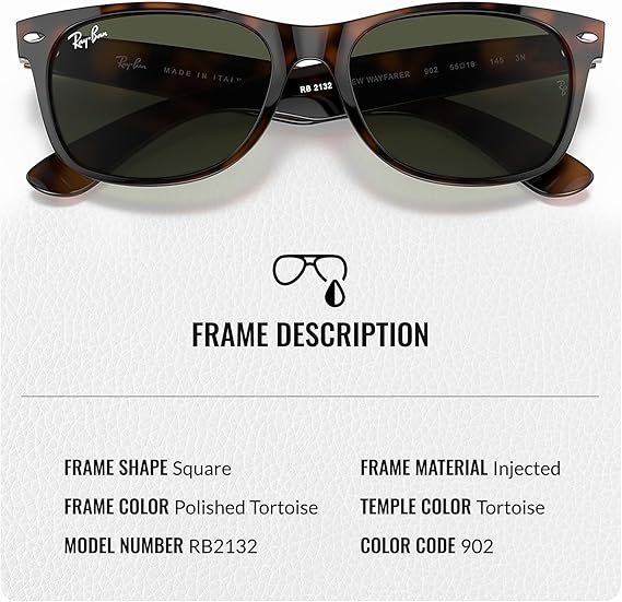 Classic Square Shape Sunglasses With Eyewear Kit Bundle - High Bridge Fit - Square Sunglasses Polished Tortoise Frame