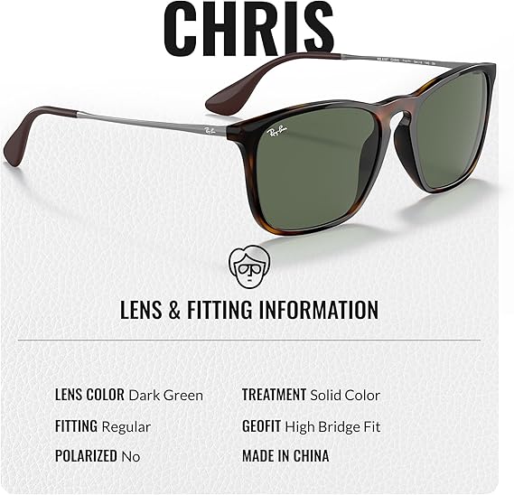 Square Shape Sunglasses With Eyewear Kit Bundle - High Bridge Fit - Dark Green Lens