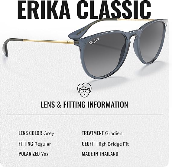 Phantos Shape Sunglasses With Eyewear Kit Bundle - High Bridge Fit -  Blue Frame Polarized Grey Lens