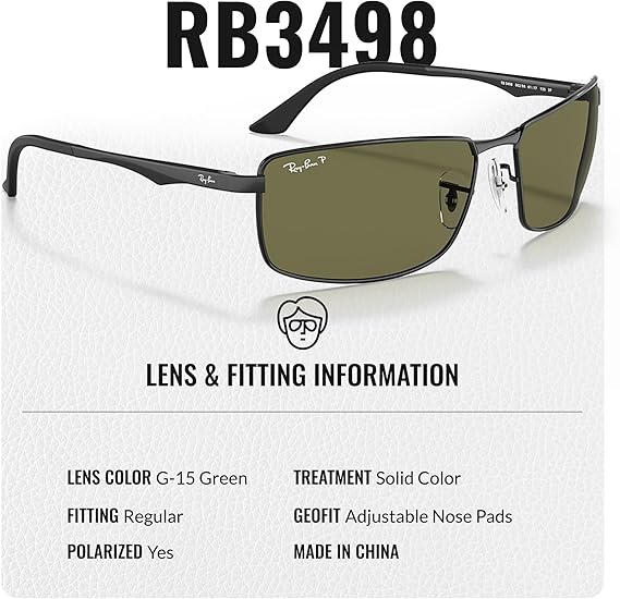 Rectangle Sunglasses With Eyewear Kit Bundle - Adjustable Nose Pads