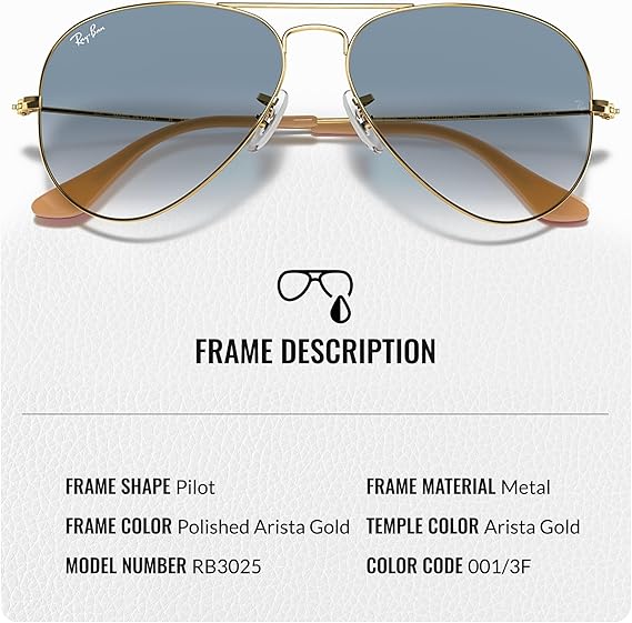 Classic Aviator Shape Sunglasses With Eyewear Kit Bundle  Gold Frame Light Blue Lens