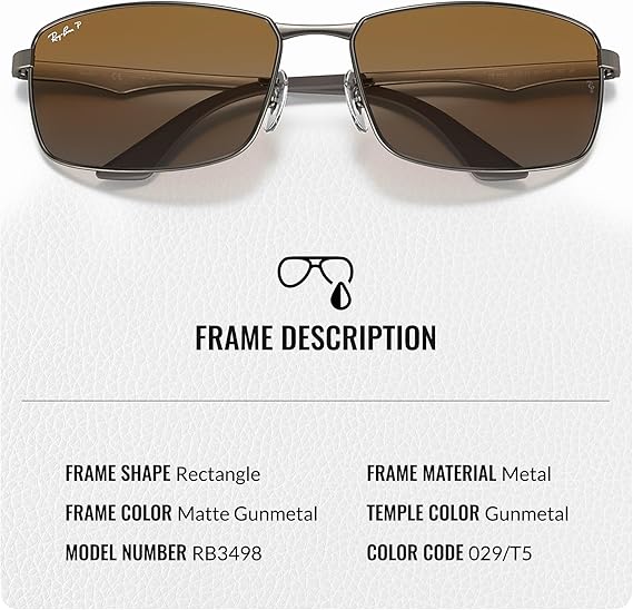 Rectangle Sunglasses With Eyewear Kit Bundle - Adjustable Nose Pads - Polarized Brown Lens