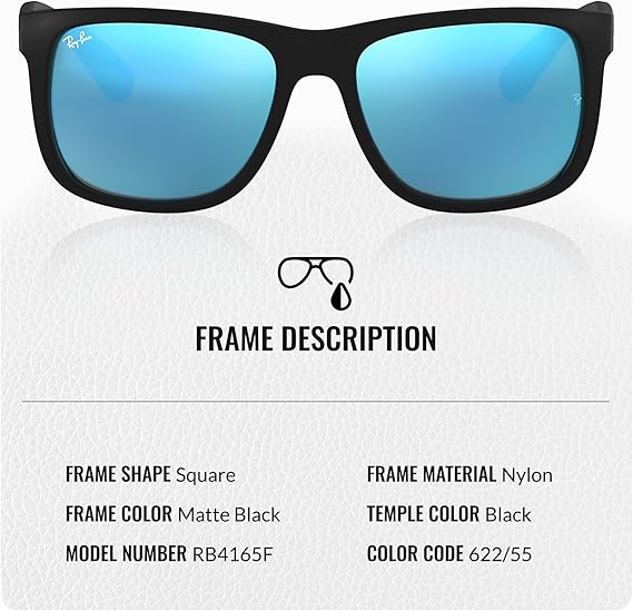 Color Mix Square Shape Sunglasses With Eyewear Kit Bundle Black Frame  Blue Mirror Lens