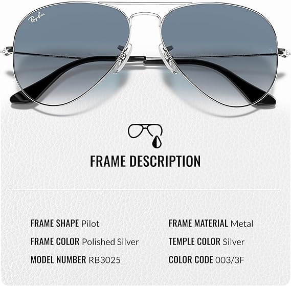 Classic Aviator Shape Sunglasses With Eyewear Kit Bundle Silver Frame Light Blue Grdient Lens