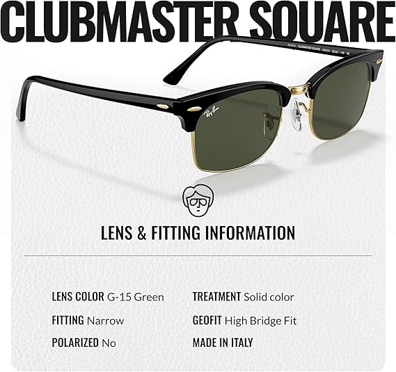 Square Legend Gold Rectangle Sunglasses With Eyewear Kit Bundle GREEN solid color
