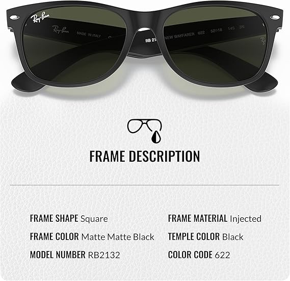 Classic Square Shape Sunglasses With Eyewear Kit Bundle - High Bridge Fit - Black Frame Polarized Green Lens