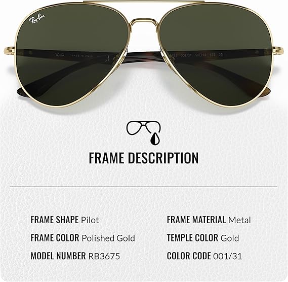 Aviator Shape Sunglasses With Eyewear Kit BundleGold Frame Green Lens