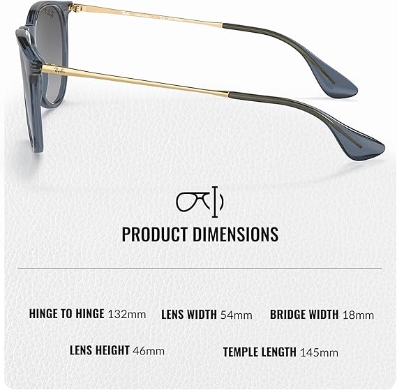 Phantos Shape Sunglasses With Eyewear Kit Bundle - High Bridge Fit -  Blue Frame Polarized Grey Lens