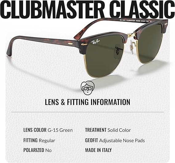 Clubmaster Classic Square Shape Sunglasses With Eyewear Kit Bundle Gold Frame Green Lens