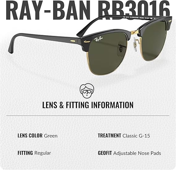 Clubmaster Classic Square Shape Sunglasses With Eyewear Kit Bundle  Green Lens