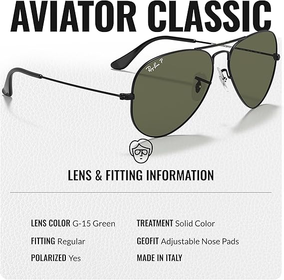 Classic Aviator Shape Sunglasses With Eyewear Kit Bundle Black Frame  Polarized Green Lens