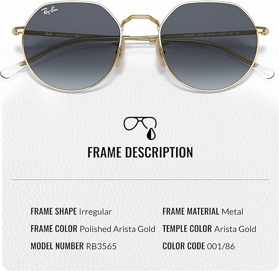 JACK Round Shape Sunglasses With Eyewear Kit Bundle  Polished Arista Gold Frame  BlueGrey Lens