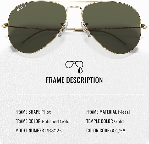 Classic Aviator Shape Sunglasses With Eyewear Kit Bundle Gold Frame Polarized Green Lens