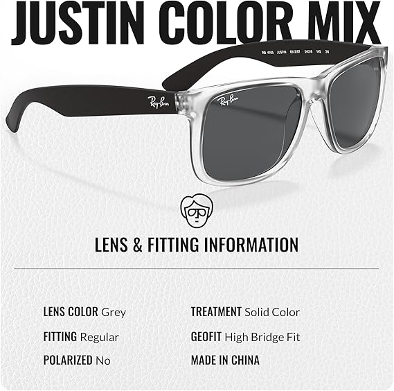 Color Mix Square Shape Sunglasses With Eyewear Kit Bundle  Matte Transparent Frame Grey Lens