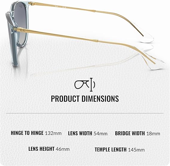 Phantos Shape Sunglasses With Eyewear Kit Bundle - High Bridge Fit - Light Blue Frame  GreyBlue Lens