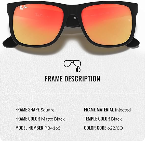 Color Mix Square Shape Sunglasses With Eyewear Kit Bundle Black Frame Red Mirror Lens