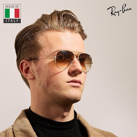 Classic Aviator Shape Sunglasses With Eyewear Kit Bundle Arista Gold Frame Light Brown Lens