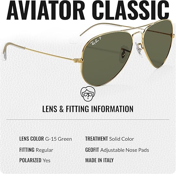 Classic Aviator Shape Sunglasses With Eyewear Kit Bundle Gold Frame Polarized Green Lens