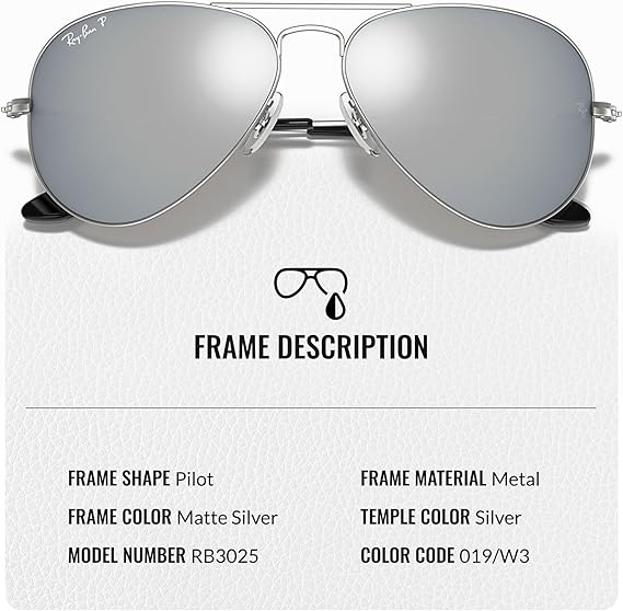 Classic Aviator Shape Sunglasses With Eyewear Kit Bundle  Silver Frame Polarized Grey Lens