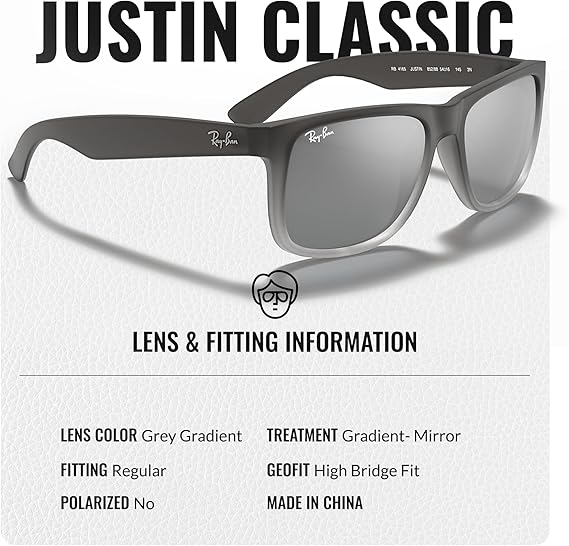 Square Shape Sunglasses With Eyewear Kit Bundle - High Bridge Fit  Grey Gradient Lens