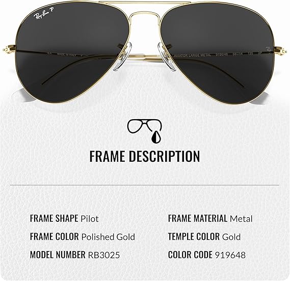 Classic Aviator Shape Sunglasses With Eyewear Kit Bundle Gold Frame  Polarized Black Lens