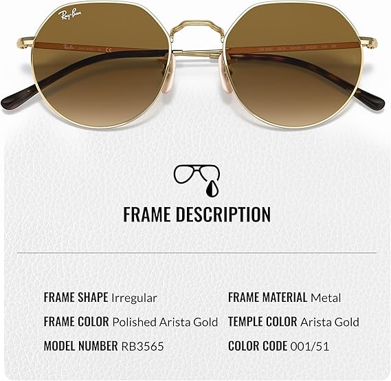 JACK Round Shape Sunglasses With Eyewear Kit Bundle Polished Arista Gold Frame  Brown Lens