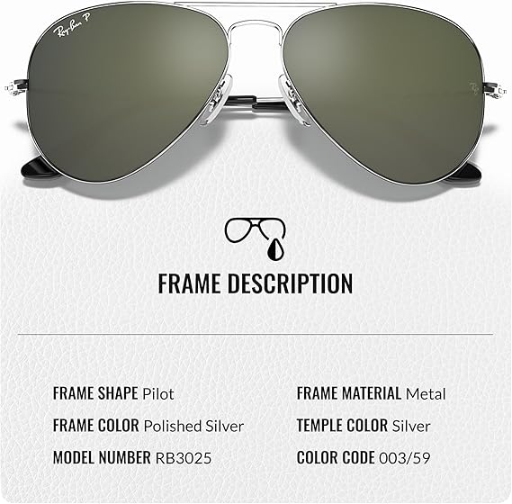 Classic Aviator Shape Sunglasses With Eyewear Kit Bundle Polished Silver Frame Polarized Grey Lens