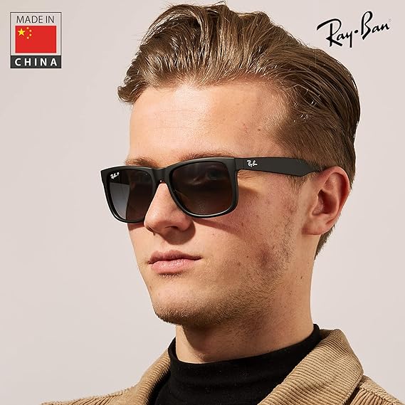 Square Shape Sunglasses With Eyewear Kit Bundle - High Bridge Fit - Dark Grey Lens