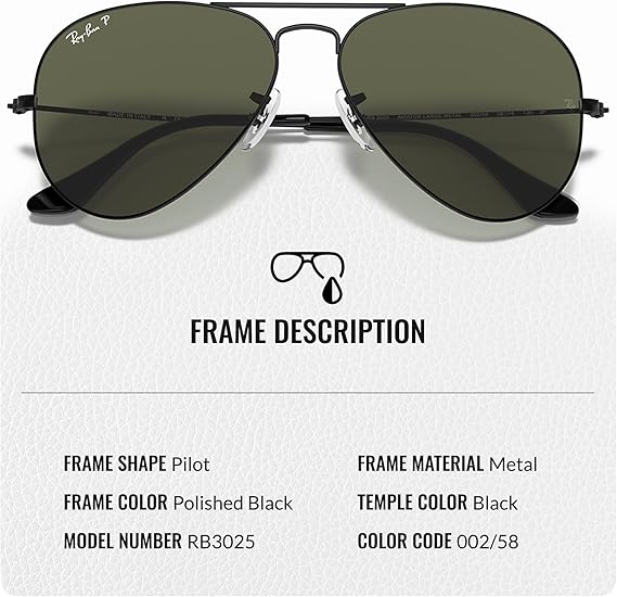Classic Aviator Shape Sunglasses With Eyewear Kit Bundle Black Frame  Polarized Green Lens