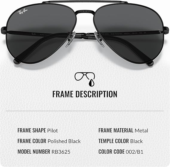 Aviator Pilot Sunglasses With Eyewear Kit Bundle  Polished Black Frame  Dark Grey Lens