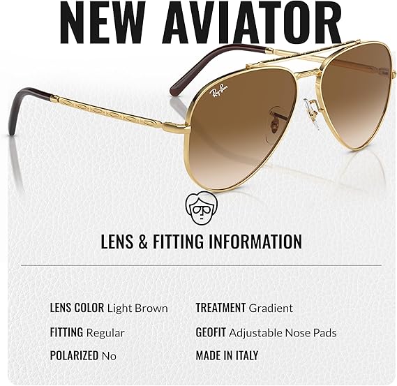 Aviator Pilot Sunglasses With Eyewear Kit Bundle Gold Frame Light Brown Lens