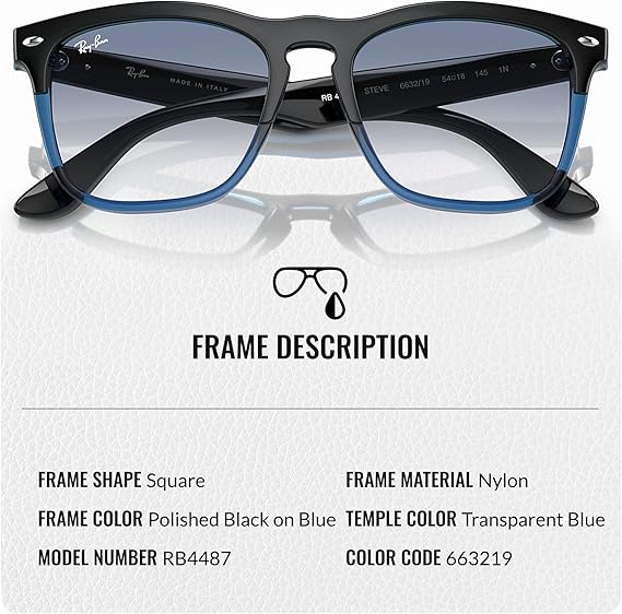 Square Shape Sunglasses With Eyewear Kit Bundle - High Bridge Fit - Blue Frame  Blue Lens