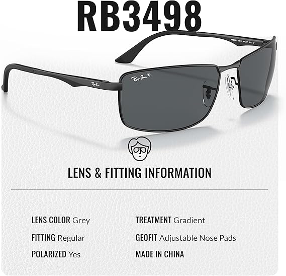 Rectangle Sunglasses With Eyewear Kit Bundle Black Frame Polarized Grey Lens