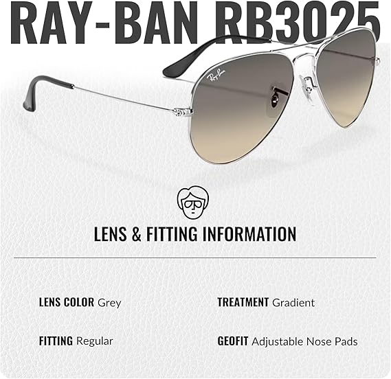 Classic Aviator Shape Sunglasses With Eyewear Kit Bundle Silver Frame Grey Gradient Lens