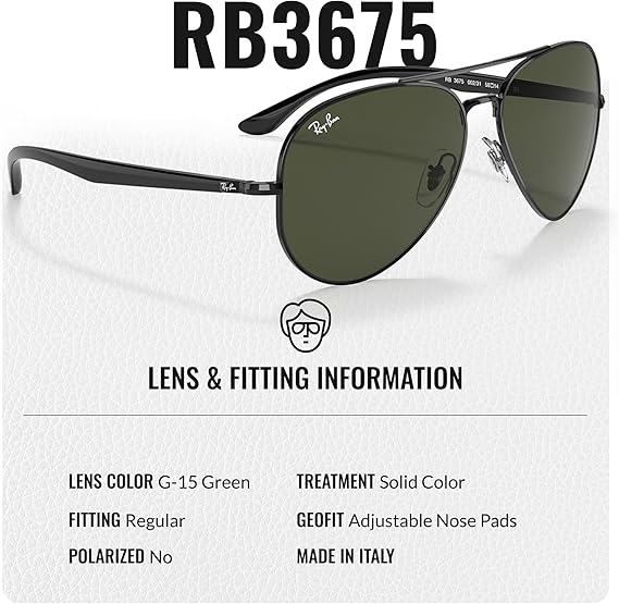 Aviator Shape Sunglasses With Eyewear Kit Bundle  Polished Black Frame Green Lens