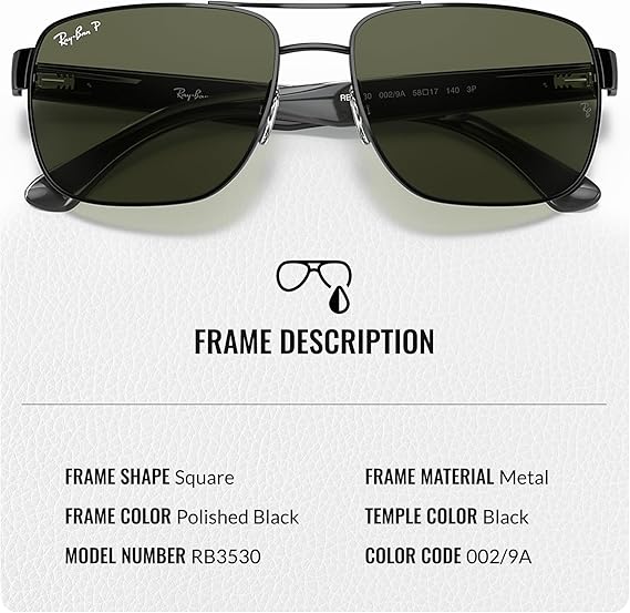 Square Shape Sunglasses With Eyewear Kit Bundle - Adjustable Nose Pads -   Polarized Green Lens