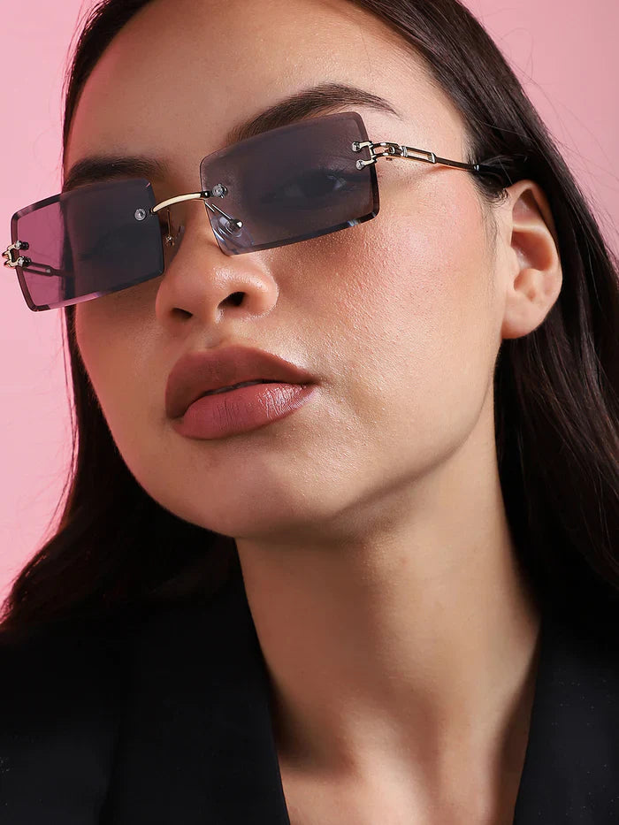Black Rectangular Sunglass For Women