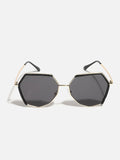 Gold & Black Hexagonal Sunglass