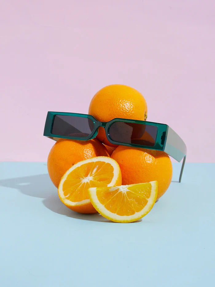 Green Rectangular Sunglass