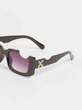 The Crunch Rectangular Sunglasses - Onyx Black